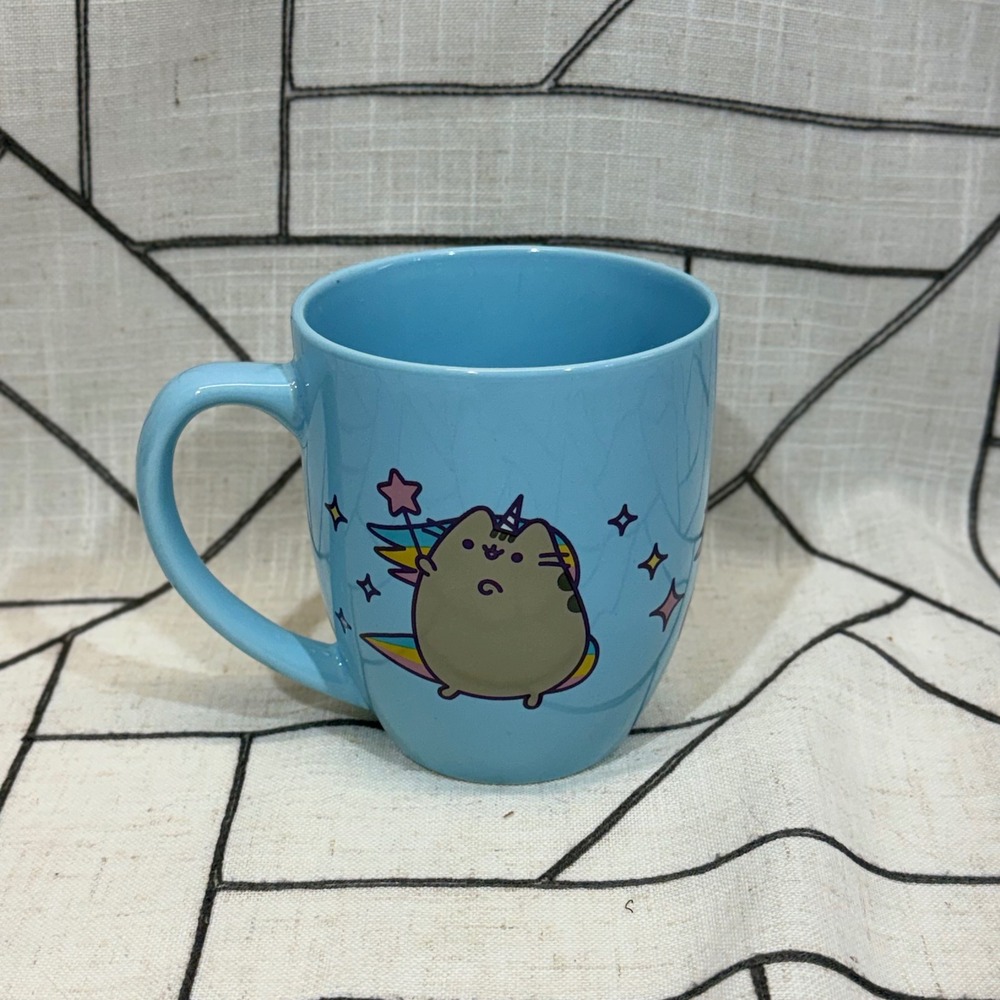 Pusheen Coffee Mug 12oz Blue Pusheenicorn Rainbow Unicorn CultureFly 2023‎